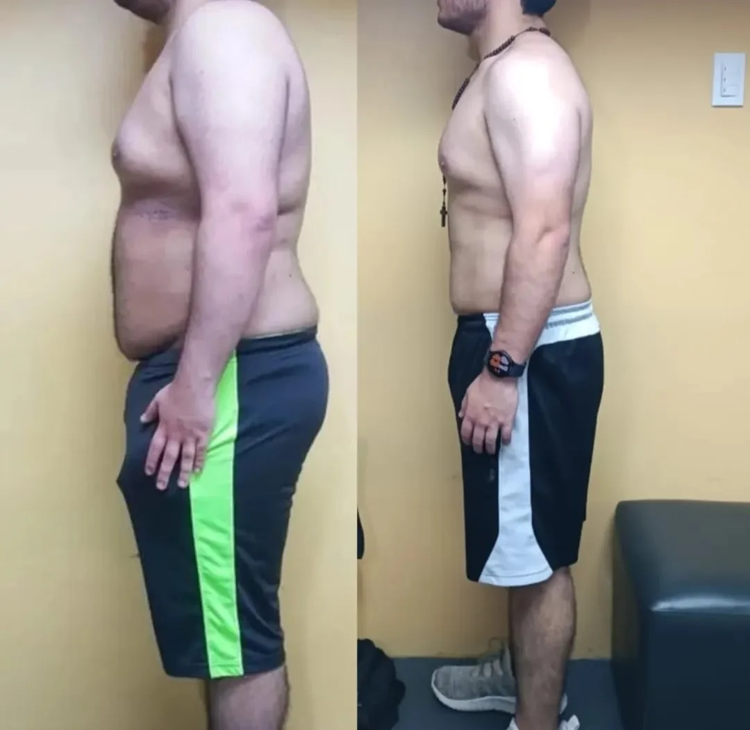 Aproximadamente; 20 kg de diferencia entre ambas fotos.