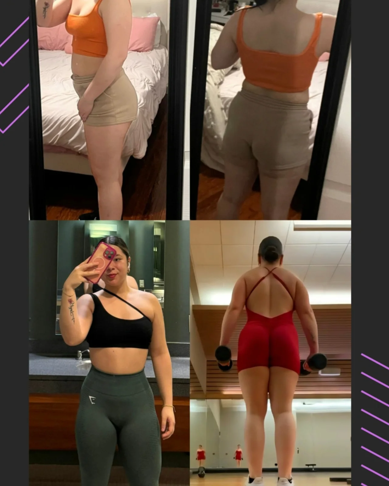 Se diseño un plan de entrenamiento de recomposicion corporal bajando el % de grasa y aumentando la masa muscular 🦍💖✨️